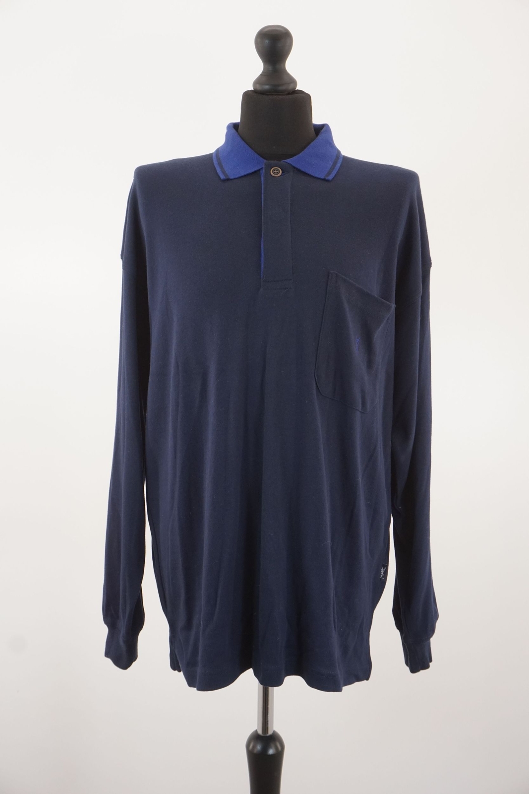 Felpa uomo Yves Saint Laurent giacca M blu scuro leggera cotone