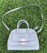 Ted Baker Bag Julieet Leather Satchel Crossbody Handbags Beige Rose Gold Euc