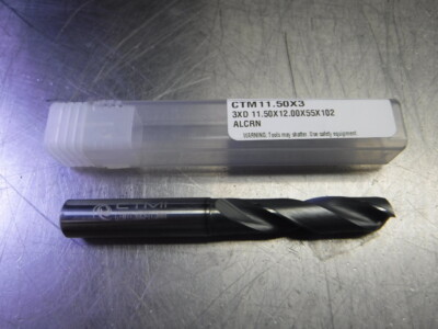 CTMI 11.50mm Carbide Drill 12mm Shank 3xd 11.50X12.00x55x102 ALCRN (LOC3243B)