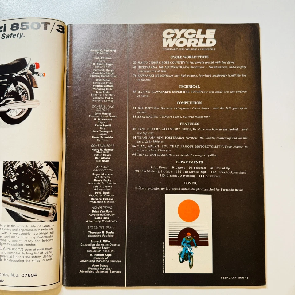 Revista de motocicletas Cycle World Australia febrero 1976 Foto 3 de 4