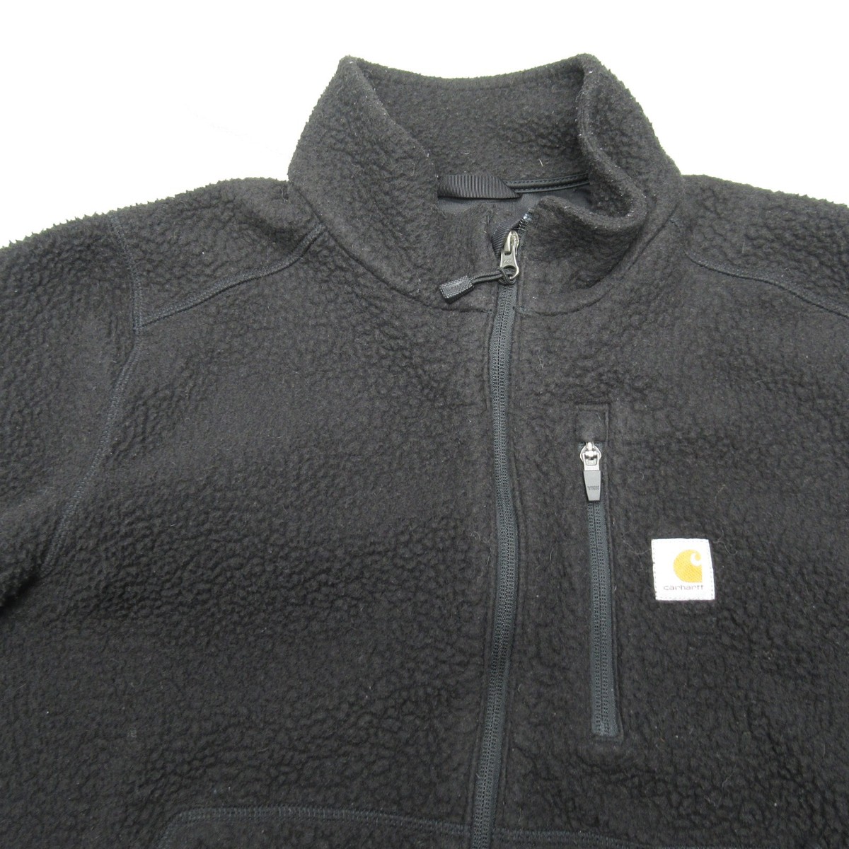 Carhartt Jacket Youth Large Black Zip Pocket Sherpa Fleece Full