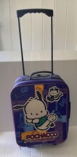 Vintage 90s Sanrio Pochacco Dog Rolling Suitcase Luggage Travel Bag Purple USED