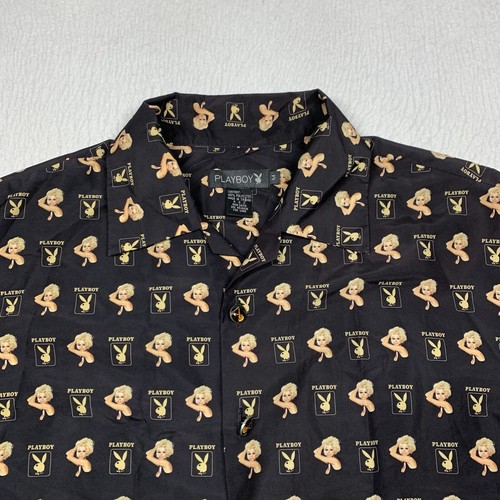 Playboy Pamela Anderson Bunny Shirt Mens Medium All Over Print Short Sleeve - Picture 3 of 10
