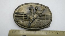 Vintage 1981 Chad MFG Saddle Bronc Rodeo Event Bucking Bronco Belt Buckle