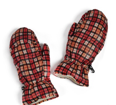 Warme Damen / Mädchen Skihandschuhe Fäustlinge Handschuhe m.Daunen 25cm l. rot