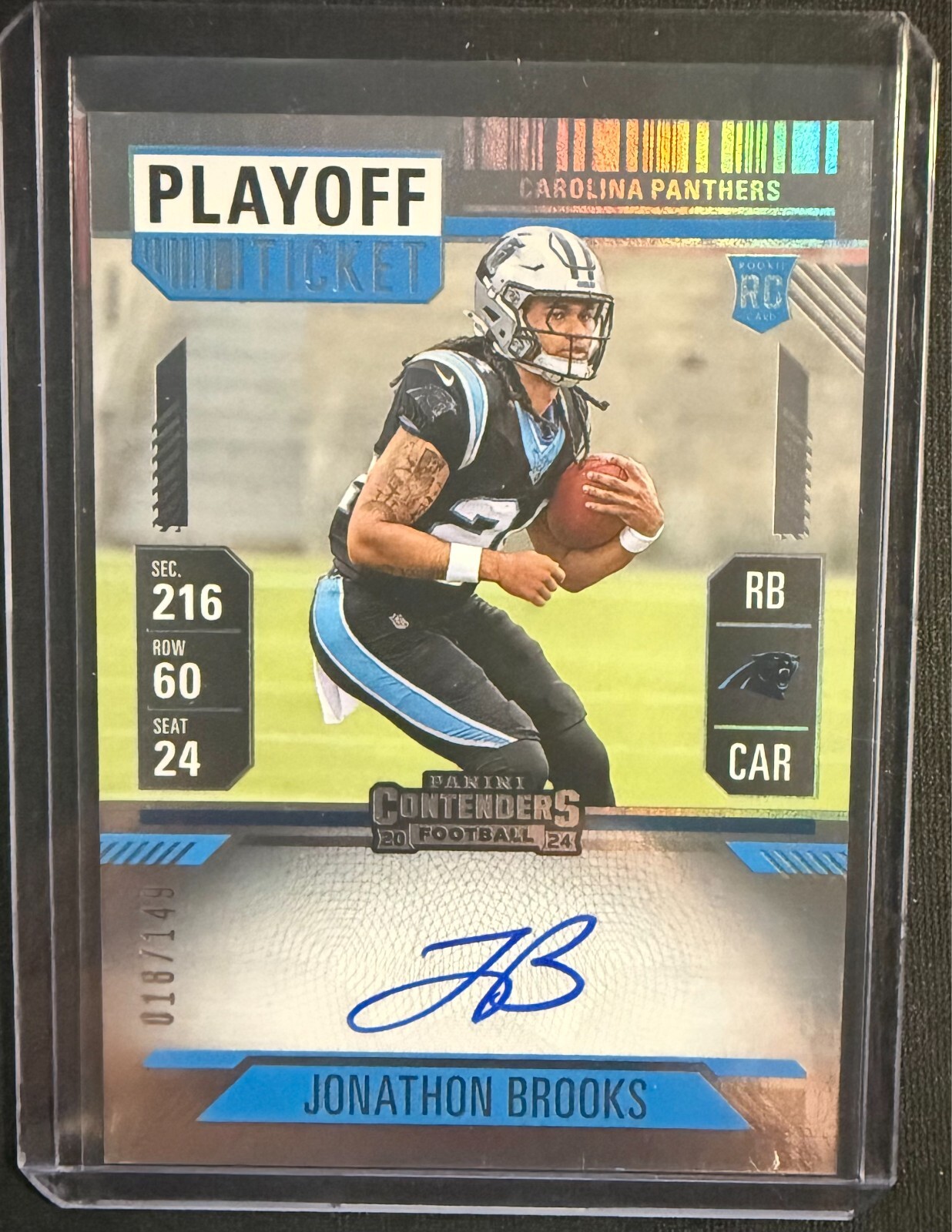 2024 Contenders Jonathon Brooks Playoff Ticket Auto /149