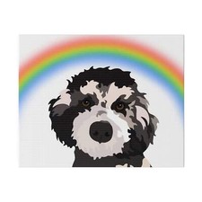 Custom Pet Portrait on Canvas Pet Loss Memorial Hand-Drawn Art in Cartoon Style