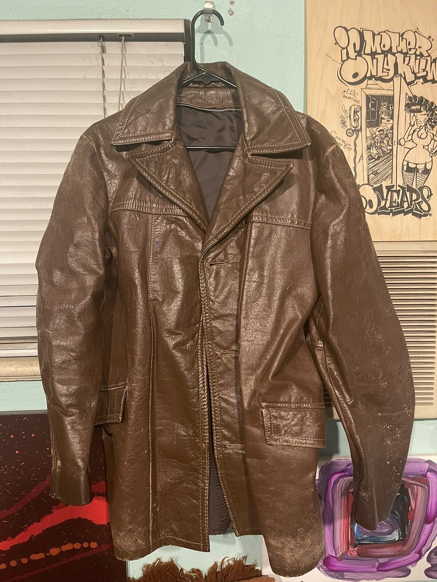 Vintage Genuine Leather Men's Medium/large Brown Jacket. SEE Vintage Genuine Leather Men's Medium/large Brown Jacket. SEE