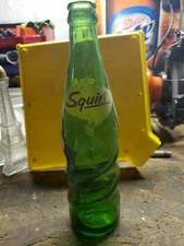 Vintage Squirt Green ACL Soda Bottle 12 OZ Authentic  “Never An After-Thirst”