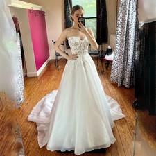 Elegant Sweetheart Wedding Dresses Lace Applique Boho Beach Bridal Gown