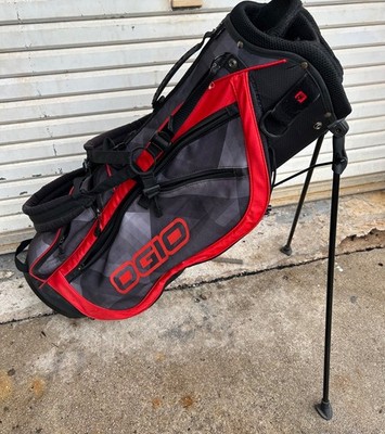 Ogio Shredder Charcoal/Black/Red Carry Stand Bag w/ 6 Way Club