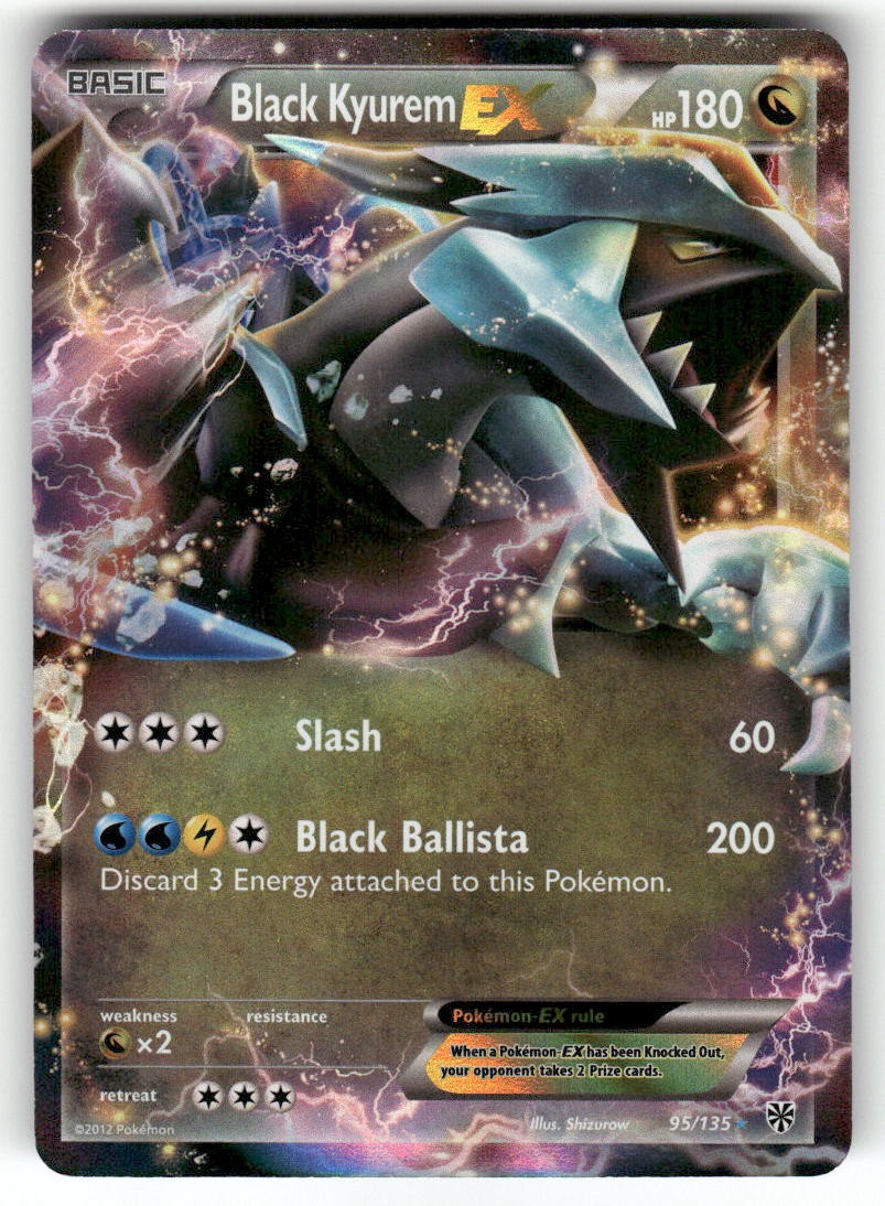 BLACK KYUREM EX - 95/135 - LP - Plasma Storm - Holo EX Rare - Pokemon