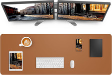 Leather Desk Pad Protector,Mouse Pad,Office Desk Mat, Non-Slip PU Leather Desk B