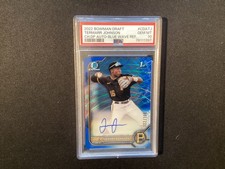 2022 Bowman Draft Chrome Termarr Johnson Blue Wave Refractor Auto 122/150 PSA 10