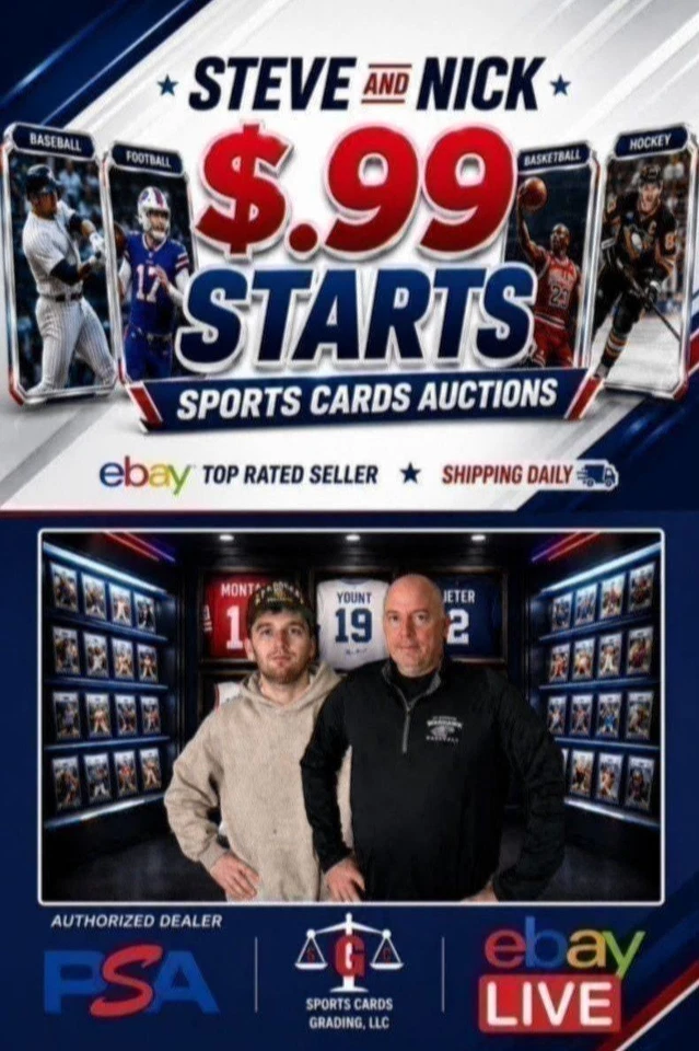 Steve and Nick start .99 Auctions for Singles, Lots, PSA Slabs, Packs, etc.