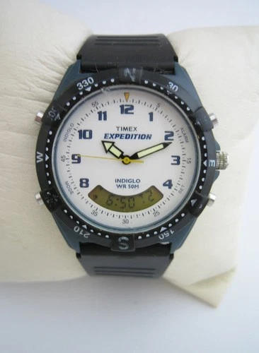 TIMEX WATCH EXPEDITION VINTAGE G9 ANADIGITAL INDIGLO MENS GENUINE