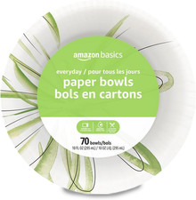 Everyday Paper Bowls, 10 Oz, Disposable, 70 Count, White