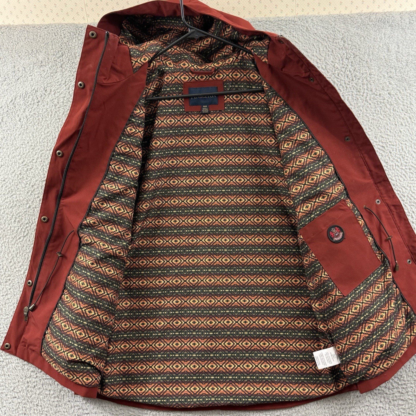 Pendleton Jacket Womens Medium Red Raincoat Water… - image 7