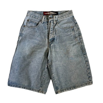 Vintage Z Cavaricci Denim Jean Shorts 100% Cotton Buttonfly Acid Wash Baggy 90s