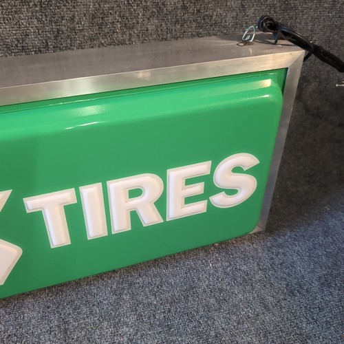 Vintage Kelly Tire Sign Light Up Dealer Sign 2 Sided 36"X12" - Picture 19 of 24