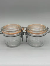 Set of 2 Le Parfait 0.5L & 200ml Round Wire Bail Lid Snap Top Super Jar