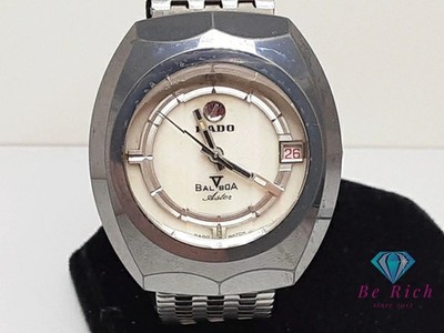 RADO Balboa Aster V Automatic Men's Watch Date Ivory Dial Silver SS Band From Ja