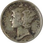 1916 Mercury Silver Dime VF Very Fine 10c Coin Collectible SKU:I24373