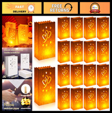 100 Pcs White Luminary Bags - Flame Resistant Lanterns for Valentine's Day, Wedd