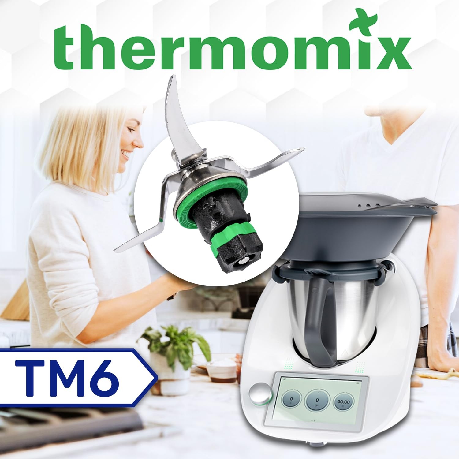 GRUPPO LAME E GUARNIZIONE VORWERK BIMBY TM6 ROBOT DA CUCINA ACCESSORI ORIGINALI foto 3