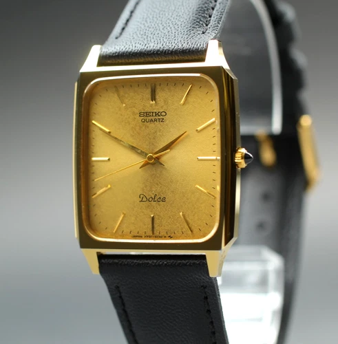 [N MINT++] Vintage Seiko Dolce 7731-5110 27mm Gold Dial Quartz Men's Watch JAPAN