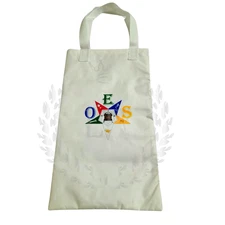 Masonic OES Printed Tote Bag  Sash Carry  White Carry Bag