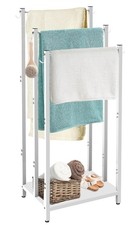 AnBaiMei 44 Inch Tall Free Standing Towel Rack with Metal 16.5in, White
