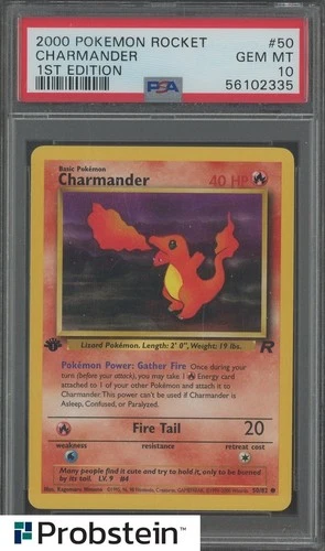 2000 Pokemon Team Rocket 1st Edition #50/82 Charmander PSA 10 GEM MINT