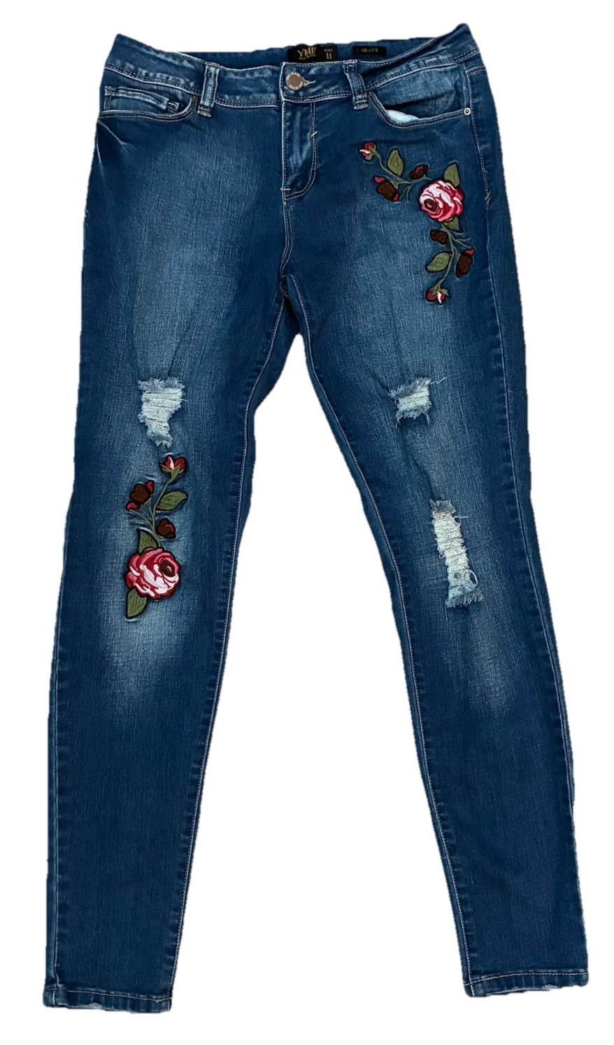Stretch Distressed Cuffed Hem Size 11