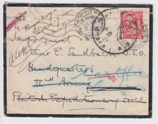 WW1 Cover Major General Sandbach DSO Abergele to HQ BEF France 1915