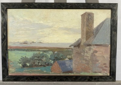 Léon BOUCHET (XIX-XX) Postimpressionistische Ölfarbe: Île De Bréhat Bretagne?