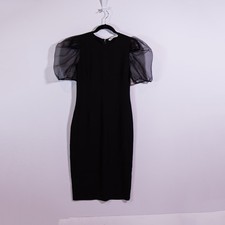 Zara Crepe Semi Sheer Chiffon Puff Short Slee...