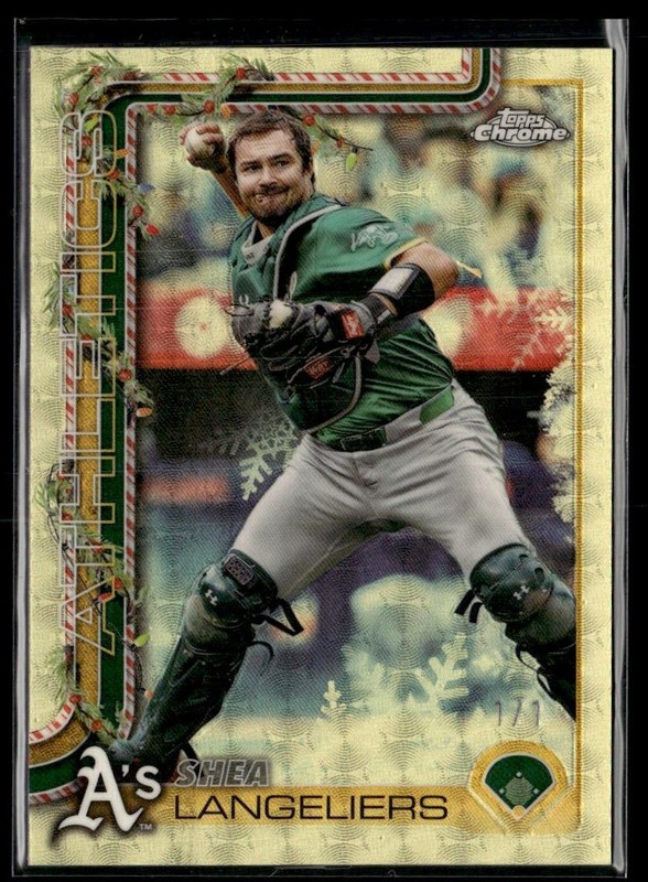 2025 Topps Holiday Chrome Superfractor Shea Langeliers 1/1 Athletics #HC102