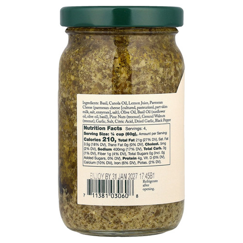 Basilikum Pesto, 8 oz (227 g) - Bild 2 von 2