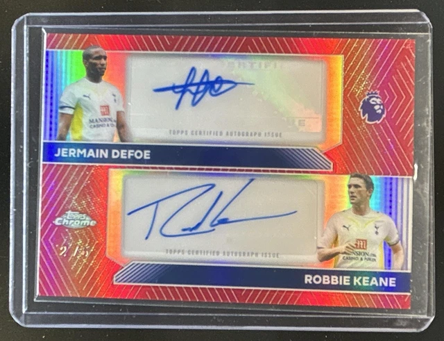 2020 Topps Chrome Jermain Defoe Robbie Keane Dual Auto Red Refractor #/5