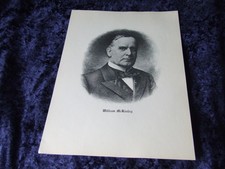 Vintage 1965 President Wiliam McKinley Unframed Lithograph Style Print