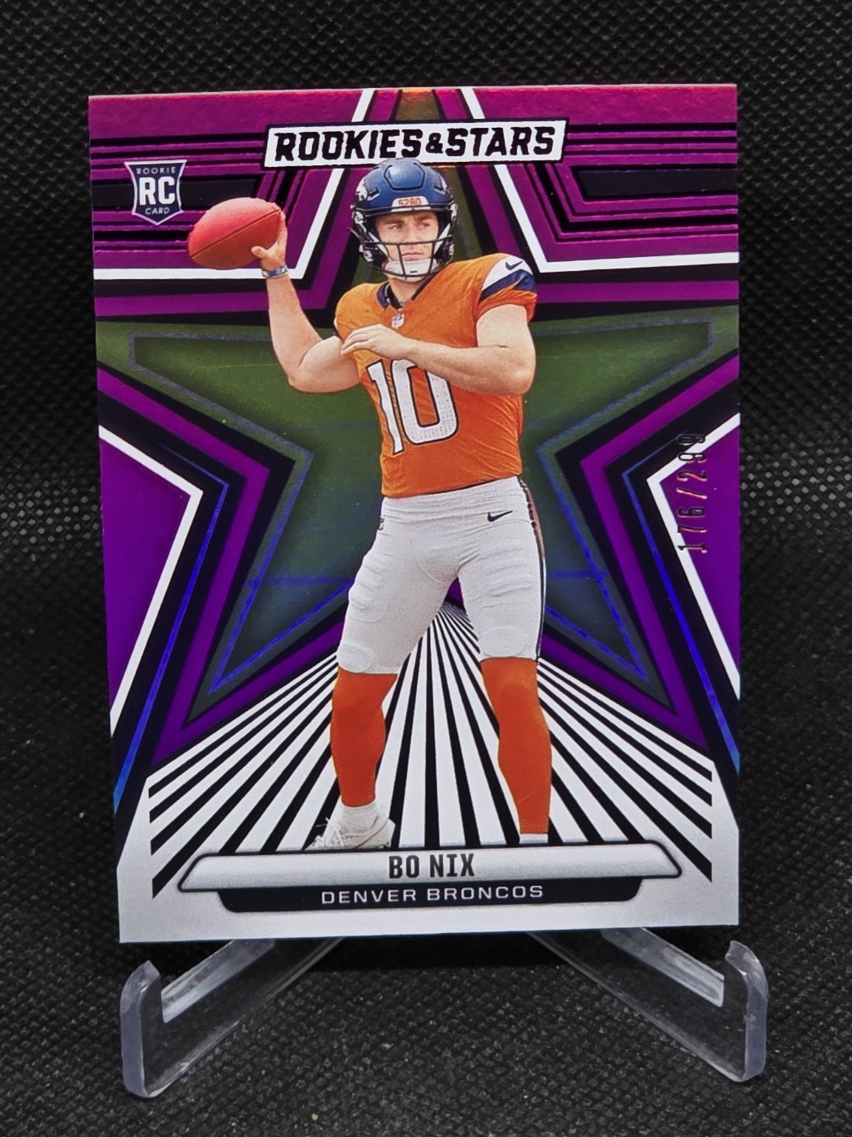 2024 Panini Rookies & Stars - Bo Nix - #108 - Purple - /299 - RC