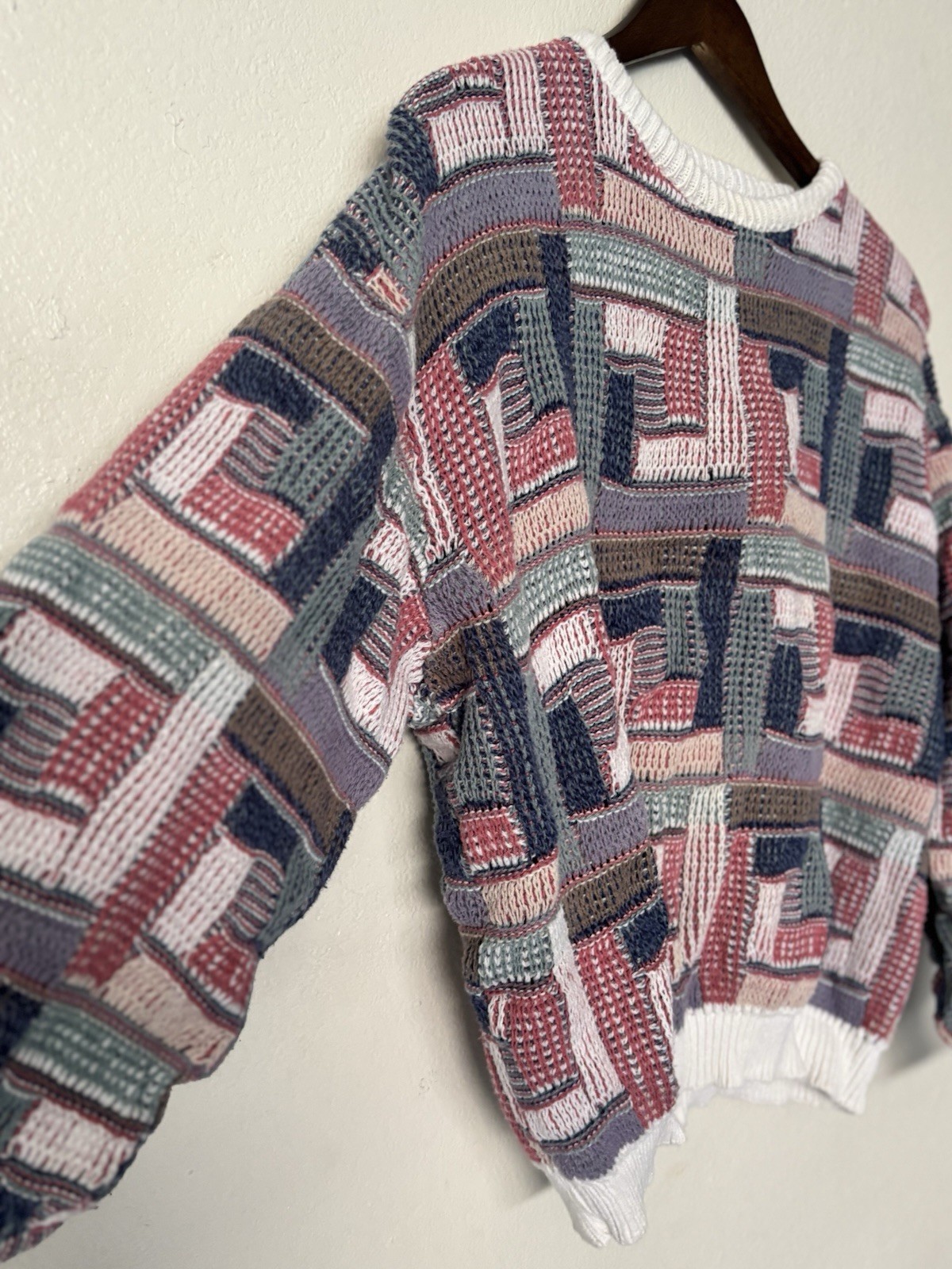 Women's Patchwork Pullover Sweater Size Large Sup… - image 7