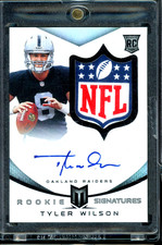 2013 Panini Momentum Football Tyler Wilson Rookie NFL Shield Patch Auto #1/1 RC