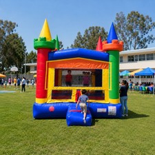 Inflatable Bounce House Commercial Kids Rainbow Castle Jumper with Blower