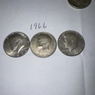 5 Kennedy Silver Half Dollars Circulated 3-1966 1-1965 1-1968