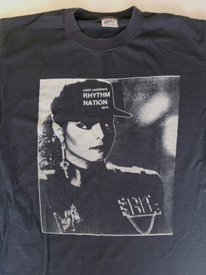 Vtg 90's 1990 Janet  Jackson Rhythm Nation Tour T Shirt 1814 VGC Sz LG Pop RnB 