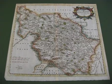 100% ORIGINAL LARGE WEST YORKSHIRE BY ROBERT MORDEN C1695 VGC HAND COLOUR