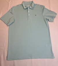 Vineyard Vines Men s Polo Shirt Medium Blue Performance Stretch Whale Logo