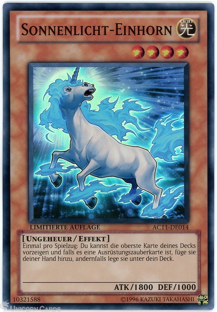 AC11-DE014 Sunlight Unicorn Super Rare UK Tournament Legal GERMAN YuGiOh Card
